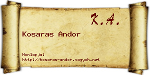 Kosaras Andor névjegykártya